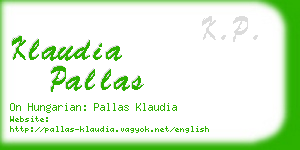 klaudia pallas business card